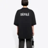 T-shirt à manches courtes noir avec imprimé alphabétique 641532TJVL41000