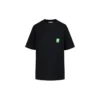T-shirt à manches courtes noir avec logo alphabétique vert écologique 594599THV631000