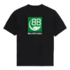 T-shirt à manches courtes noir pour homme Balenciaga avec logo imprimé 594579THV631000