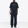 T-shirt à manches courtes noir pour homme Balenciaga « Symbolic » à col rond et imprimé alphabétique 620969TIV501070
