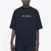 T-shirt à manches courtes noir pour homme Balenciaga « Symbolic » à col rond et imprimé alphabétique 620969TIV501070
