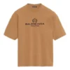 T-shirt à manches courtes pour homme Balenciaga avec imprimé alphabétique, jaune crème 594579TGV609605