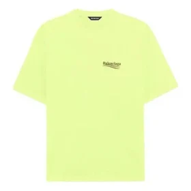 T-shirt à manches courtes pour homme Balenciaga avec logo imprimé, jaune, 641675TJVF77110