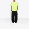T-shirt à manches courtes pour homme Balenciaga avec logo imprimé, jaune, 641675TJVF77110