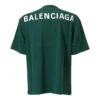 T-shirt à manches courtes pour homme Balenciaga avec logo imprimé, vert 570805THV803230