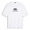 T-shirt à manches courtes pour homme Balenciaga, blanc, avec logo BB et imprimé logo classique 570803TEV489044
