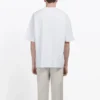 T-shirt à manches courtes pour homme Balenciaga, blanc, avec logo BB et imprimé logo classique 570803TEV489044