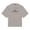 T-shirt à manches courtes pour homme Balenciaga Mosaic Logo BB Alphabet, effet usé et trous, gris 651795TKVF58174