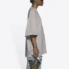 T-shirt à manches courtes pour homme Balenciaga Mosaic Logo BB Alphabet, effet usé et trous, gris 651795TKVF58174