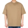 T-shirt à manches courtes pour homme Balenciaga SS21, coupe ample, col rond, logo brodé « Alphabet », couleur kaki 612966TJV879504