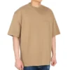 T-shirt à manches courtes pour homme Balenciaga SS21, coupe ample, col rond, logo brodé « Alphabet », couleur kaki 612966TJV879504