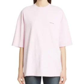 T-shirt à manches courtes rose avec petit logo « Basic Alphabet » 571205TEV182014