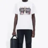 T-shirt à manches courtes rétro Balenciaga pour homme avec logo imprimé « Band Portrait », blanc 612966TIV479000