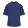 T-shirt à manches courtes rétro Balenciaga SS21 bleu pour homme 612966TJV874866