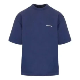 T-shirt à manches courtes rétro Balenciaga SS21 bleu pour homme 612966TJV874866