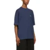 T-shirt à manches courtes rétro Balenciaga SS21 bleu pour homme 612966TJV874866