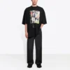 T-shirt à manches courtes rétro imprimé SS21 Noir 641614TJVH11000