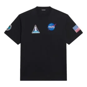 T-shirt à manches courtes rétro « Space » issu de la collaboration Balenciaga x NASA « Noir » 651795TKVD71070 T-shirt à manches courtes rétro « Space » issu de la collaboration Balenciaga x NASA « Noir » 651795TKVD71070