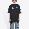 T-shirt à manches courtes rétro « Space » issu de la collaboration Balenciaga x NASA « Noir » 651795TKVD71070
