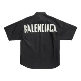 T-shirt à manches courtes « Tape Type » coupe large « Noir » 738761TNM601000