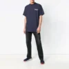 T-shirt à manches courtes unisexe bleu marine avec motif logo 556150TAV444128