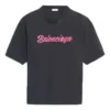 T-shirt à manches courtes unisexe noir avec logo imprimé 583098TFV598465