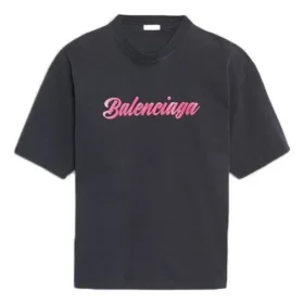 T-shirt à manches courtes unisexe noir avec logo imprimé 583098TFV598465 T-shirt à manches courtes unisexe noir avec logo imprimé 583098TFV598465