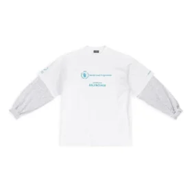 T-shirt à manches doubles Balenciaga x WFP « White » 698089TMVL29086 T-shirt à manches doubles Balenciaga x WFP « White » 698089TMVL29086