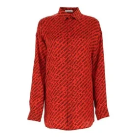 T-shirt à manches longues avec logo imprimé, rouge 623037TJLI16167