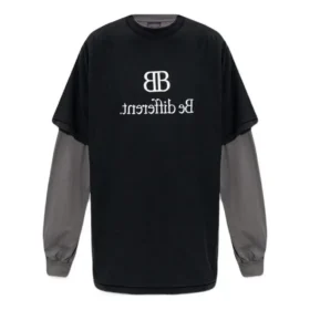 T-shirt à manches longues avec patch BB Be Different « Black Grey » 720407TNVV31070 T-shirt à manches longues avec patch BB Be Different « Black Grey » 720407TNVV31070