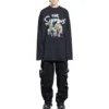 T-shirt à manches longues Balenciaga x THE SIMPSONS, coupe large « Black » 681046TLVG70100