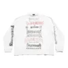 T-shirt à manches longues en métal à personnaliser, coupe moyenne « Blanc Noir Rouge » 699191TPVO29065