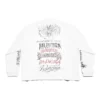 T-shirt à manches longues en métal à personnaliser, coupe moyenne « Blanc Noir Rouge » 699191TPVO29065