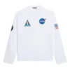 T-shirt à manches longues et col rond pour homme Balenciaga x NASA, imprimé spatial, blanc, 662496TKVD79040