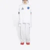 T-shirt à manches longues et col rond pour homme Balenciaga x NASA, imprimé spatial, blanc, 662496TKVD79040
