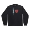 T-shirt à manches longues « I Love » coupe moyenne « Black » 744449TOVH39034