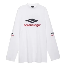 T-shirt à manches longues oversize 3B Sports Icon « Blanc Noir Rouge » 720250TPVD79065