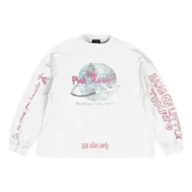 T-shirt à manches longues oversize Balenciaga x Pink Martini « Écru » 699191TMVN99800 T-shirt à manches longues oversize Balenciaga x Pink Martini « Écru » 699191TMVN99800