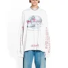 T-shirt à manches longues oversize Balenciaga x Pink Martini « Écru » 699191TMVN99800