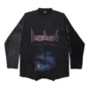 T-shirt à manches longues oversize Paris Moon Upside Down « Black Faded » 698155TOVT31055