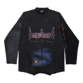 T-shirt à manches longues oversize Paris Moon Upside Down « Black Faded » 698155TOVT31055 T-shirt à manches longues oversize Paris Moon Upside Down « Black Faded » 698155TOVT31055