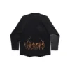 T-shirt à manches longues oversize Paris Moon Upside Down « Black Faded » 698155TOVT31055