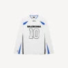 T-shirt à manches longues oversize pour homme Balenciaga | Collaboration NBA, blanc/multicolore