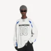 T-shirt à manches longues oversize pour homme Balenciaga | Collaboration NBA, blanc/multicolore