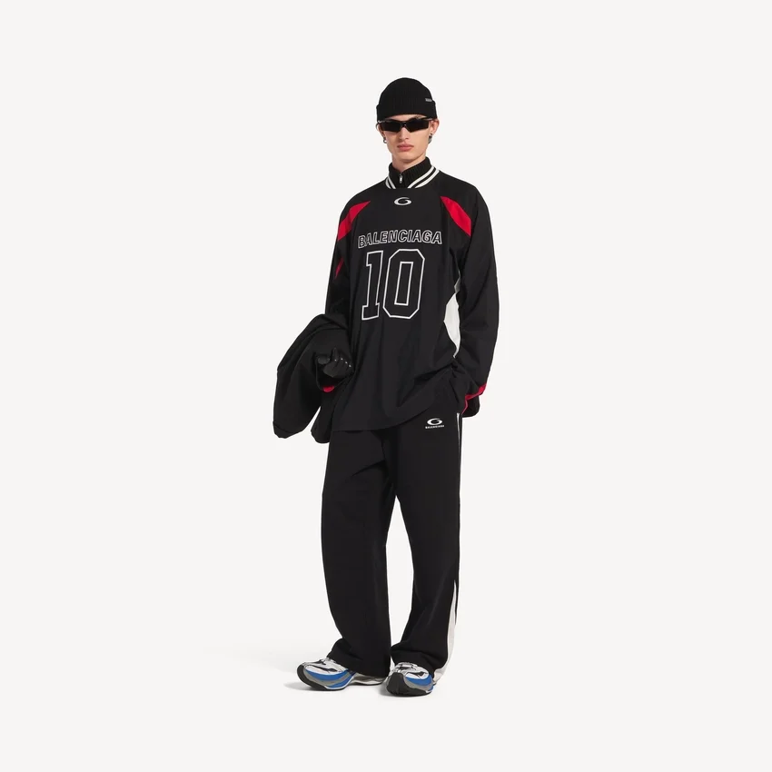 T-shirt à manches longues oversize pour homme Balenciaga | Collaboration NBA, noir/multicolore