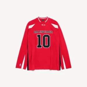 T-shirt à manches longues oversize pour homme Balenciaga | Collaboration NBA, rouge/multicolore
