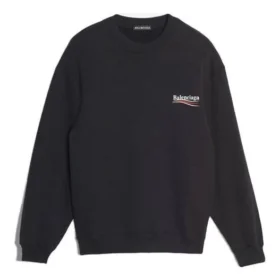 T-shirt à manches longues pour homme Balenciaga avec imprimé logo, noir 556147TBV141000