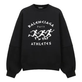 T-shirt à manches longues pour homme Balenciaga SS21, col rond large, noir 641654TJVI71070