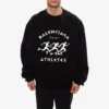 T-shirt à manches longues pour homme Balenciaga SS21, col rond large, noir 641654TJVI71070