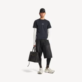 T-shirt à manches longues techwear pour homme, bleu marine/blanc T-shirt à manches longues techwear pour homme, bleu marine/blanc